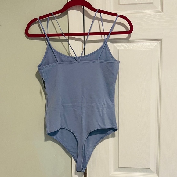 Abercrombie &Fitch Women’s Spaghetti Strap Bodysuit, Size Medium, Light blue,NWT - Picture 3 of 7